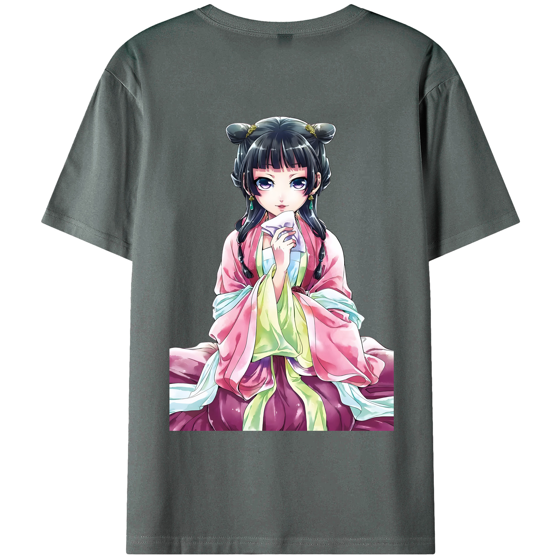 （画像用） 薬屋のひとりごと The Apothecary Diaries 綿100％ メンズ半袖Tシャツ（バックプリント） 通気性